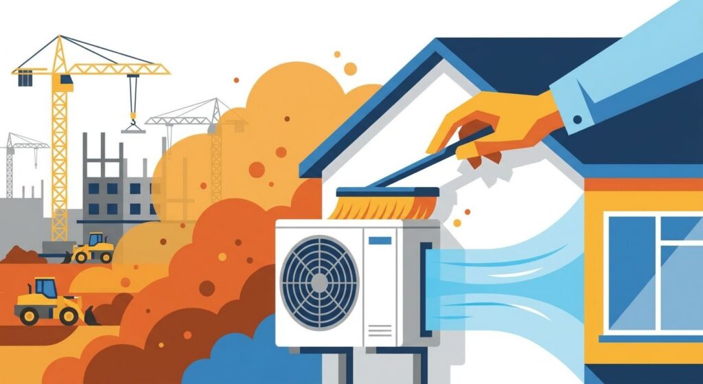 AC maintenance for homes near active construction dust