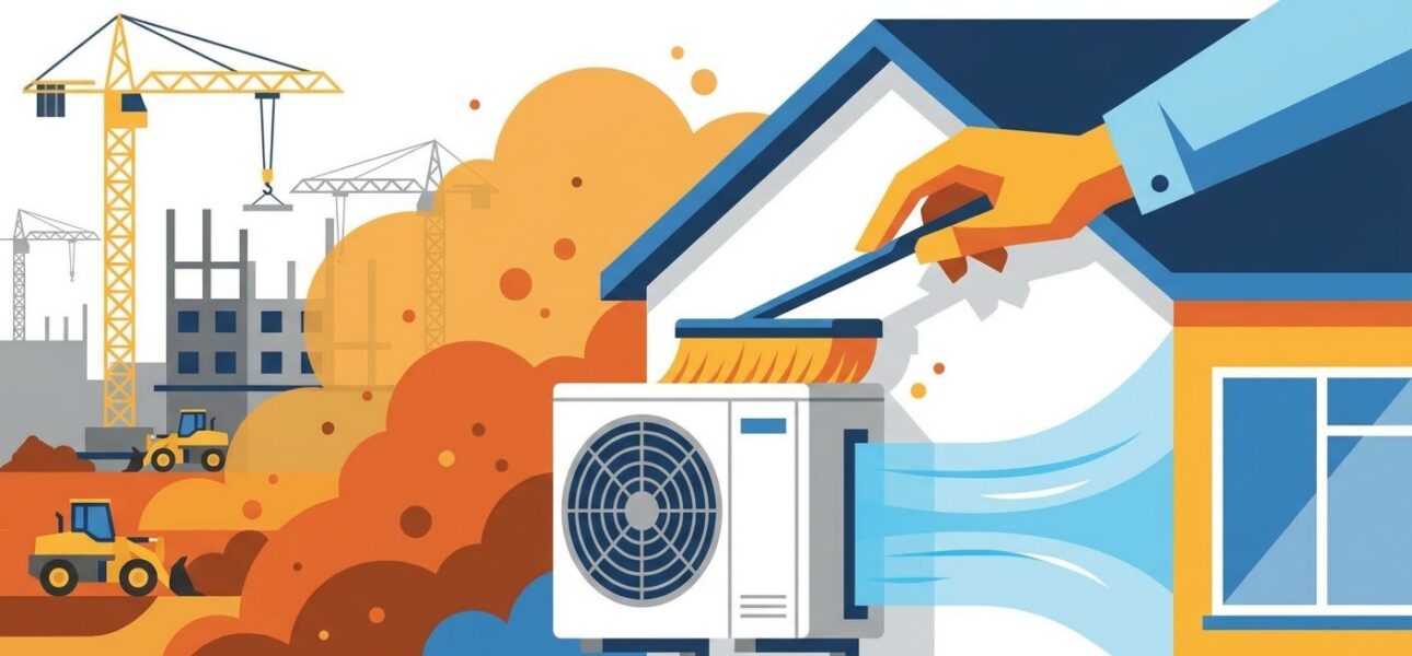 AC maintenance for homes near active construction dust
