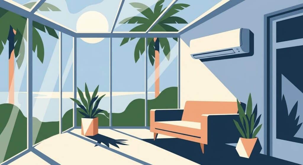 AC solutions for enclosed lanais and Florida sunrooms