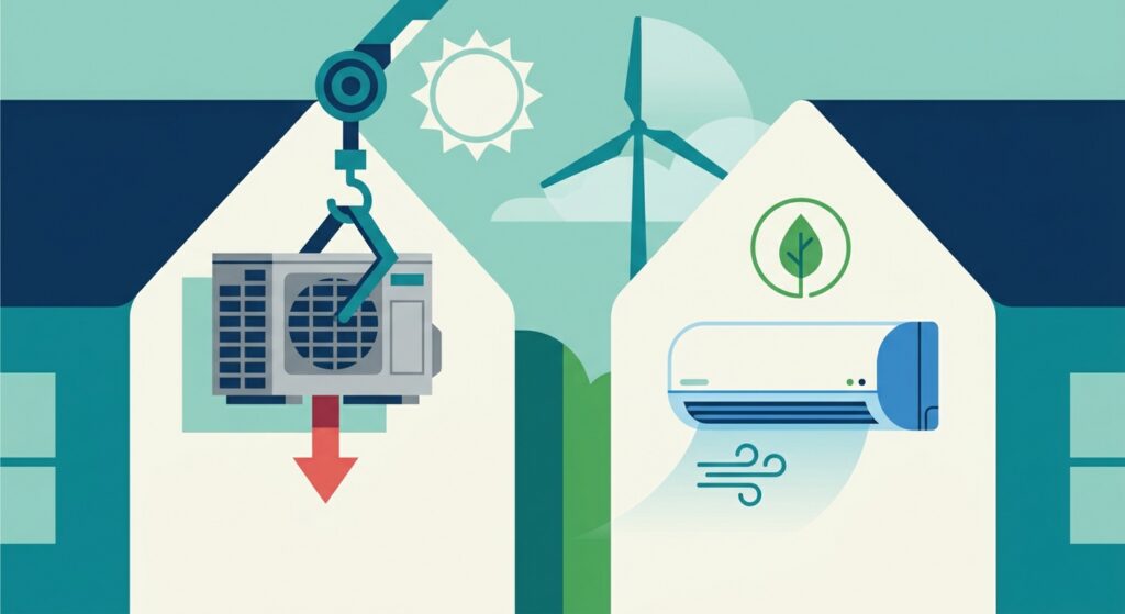 AC system replacement for energy efficiency upgrades