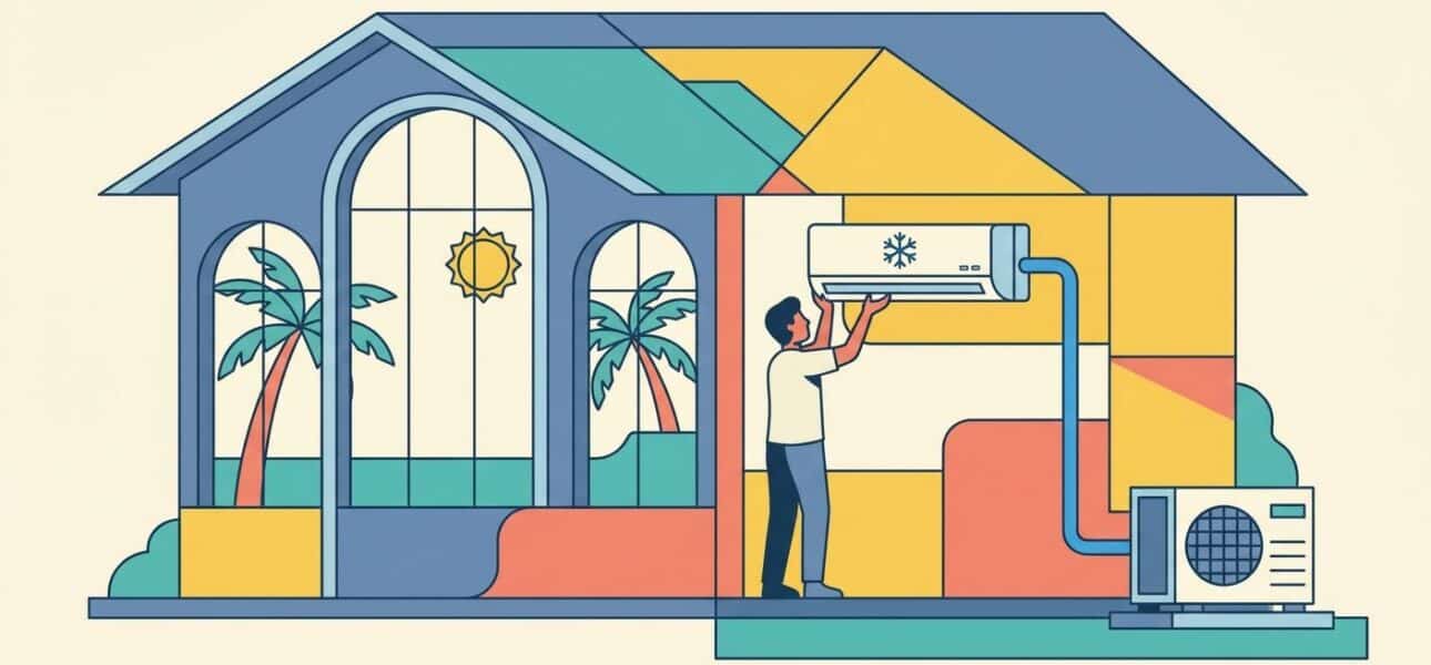Ductless AC installation for Florida room additions