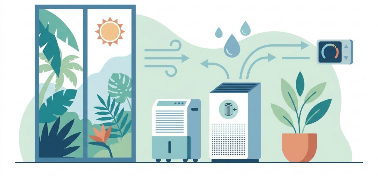 Indoor air quality solutions for humid climates