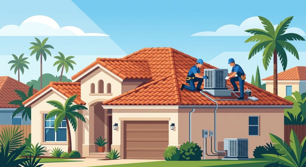 AC installation for Florida homes with tile roofs
