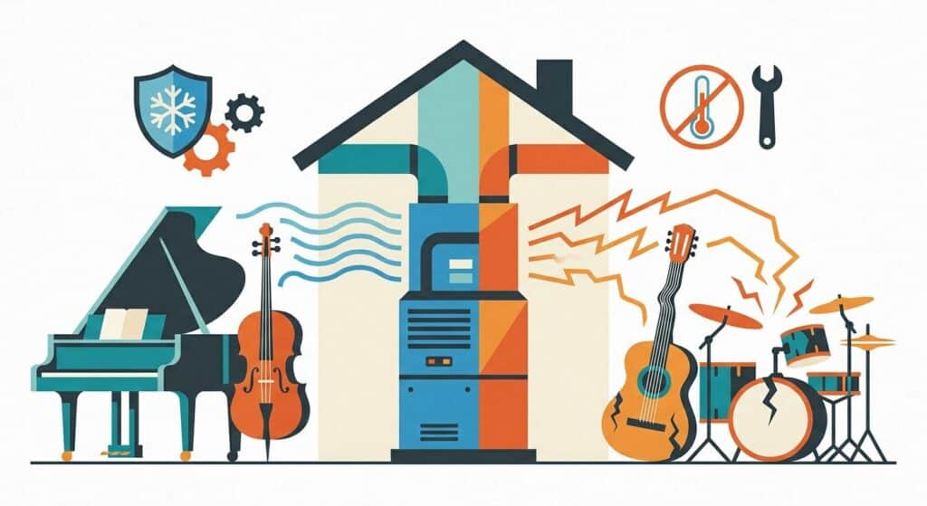 AC maintenance for homes with pianos and instruments