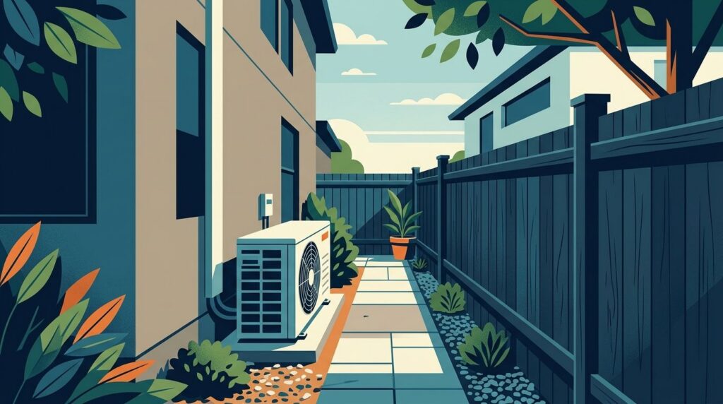 Best AC unit placement options for narrow side yards