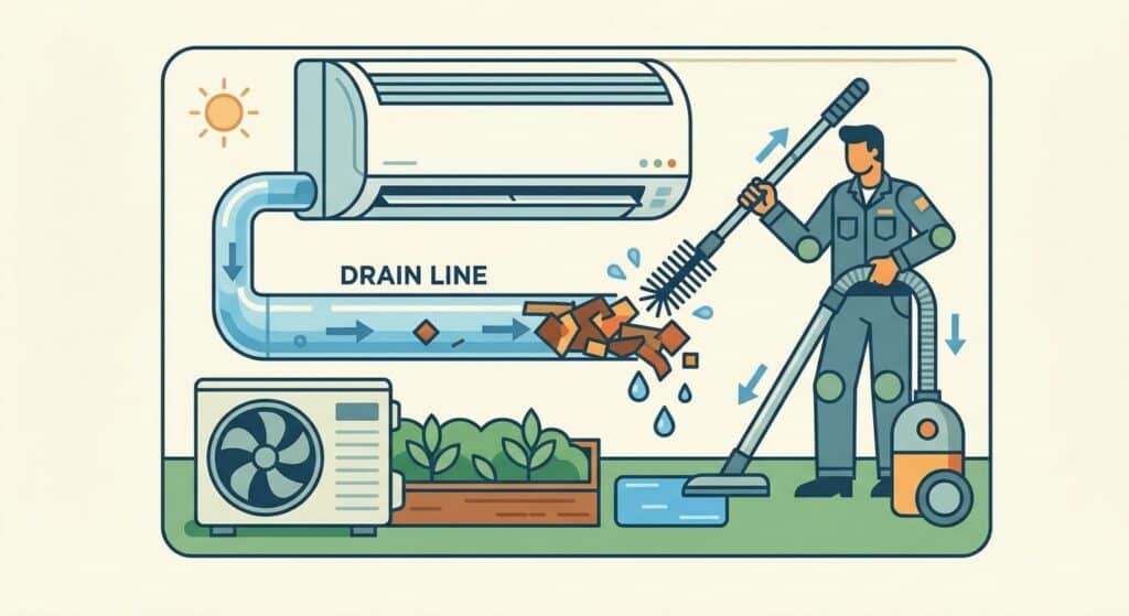 How to clear a clogged AC drain line