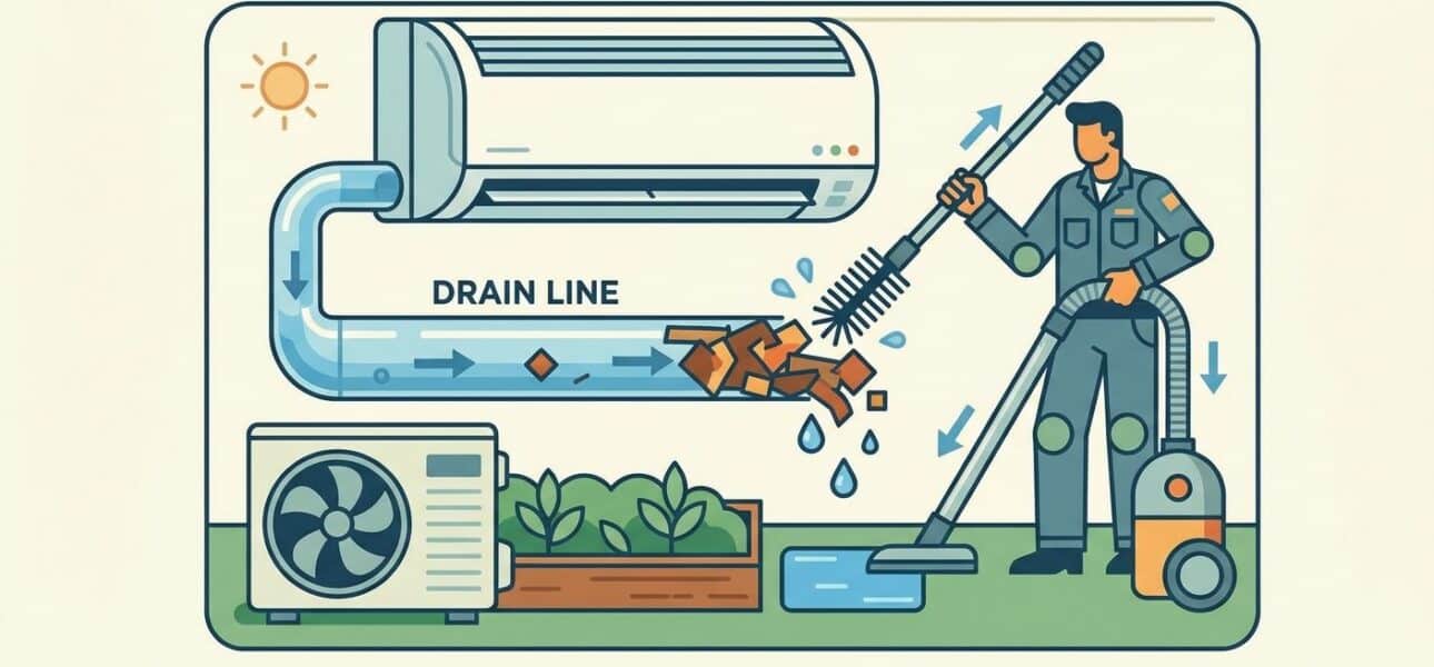 How to clear a clogged AC drain line