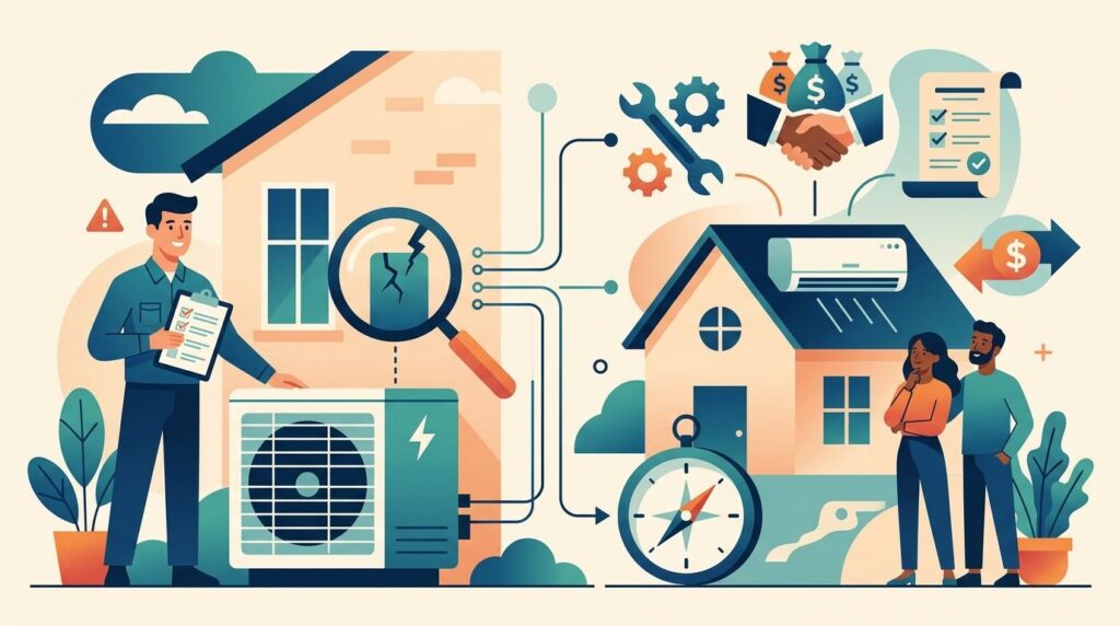 How to handle AC issues found during a home inspection