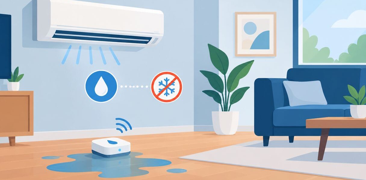 Automatically shut off your AC when a leak sensor detects water